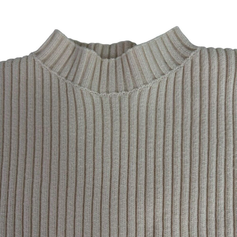 Mable Cropped Ribbed Sweater Size Large Mock Neck - Picture 5 of 9